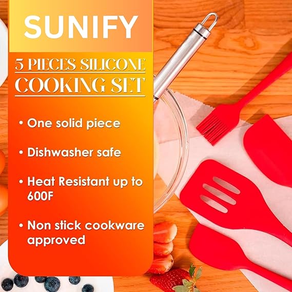 5PCS Kitchen Silicone Cooking Utensils Set