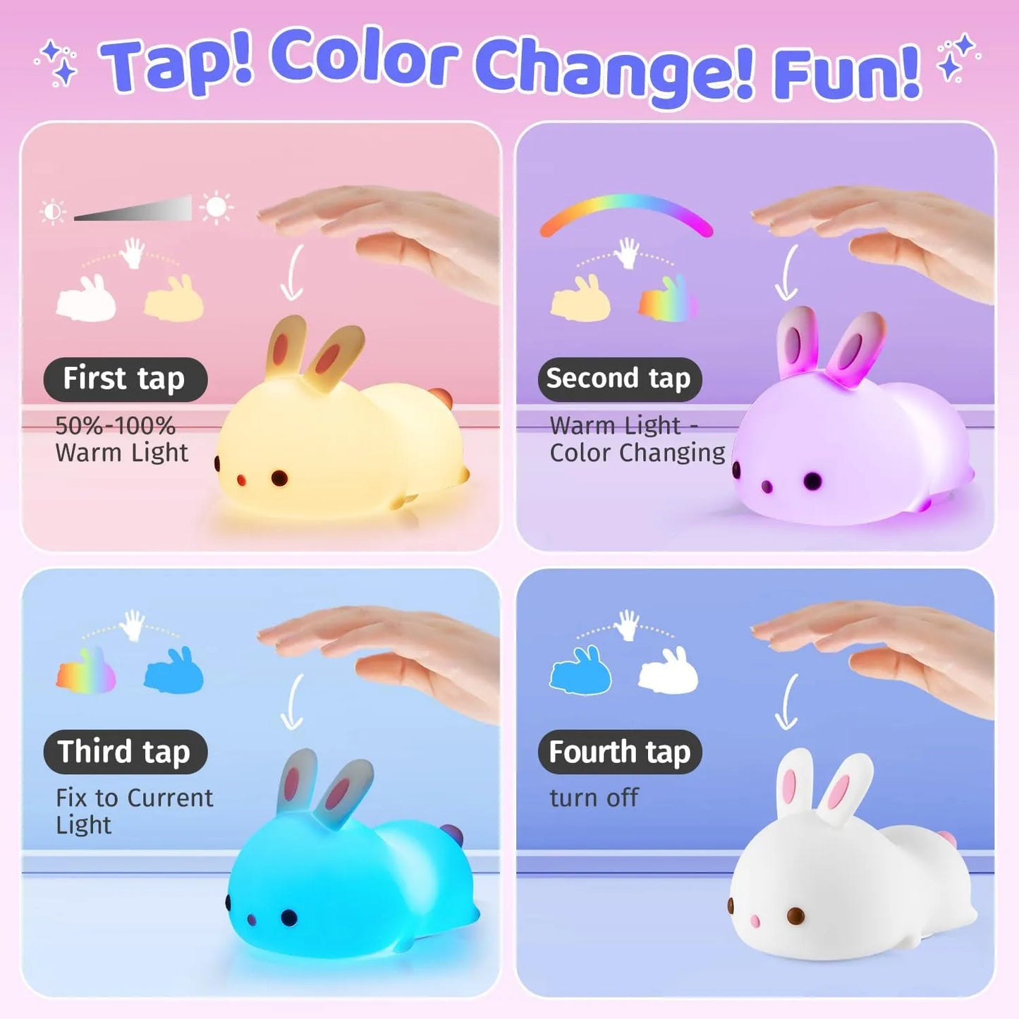 Cute Bunny Kids Night Light