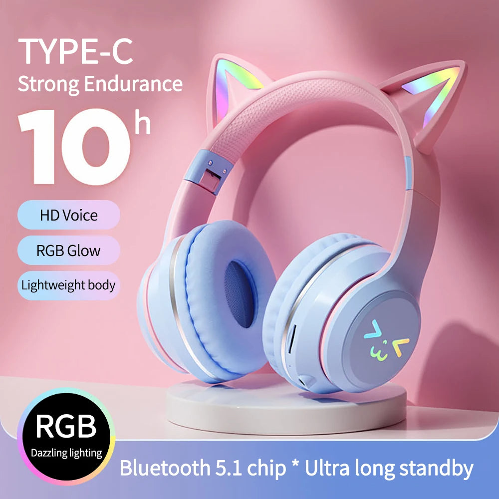 RGB Cat Ear Wireless Headphones