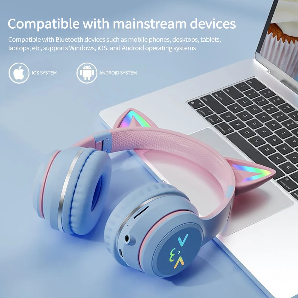 RGB Cat Ear Wireless Headphones