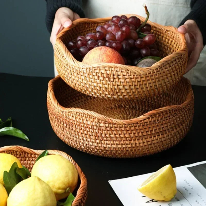 Handwoven Rattan Storage Basket