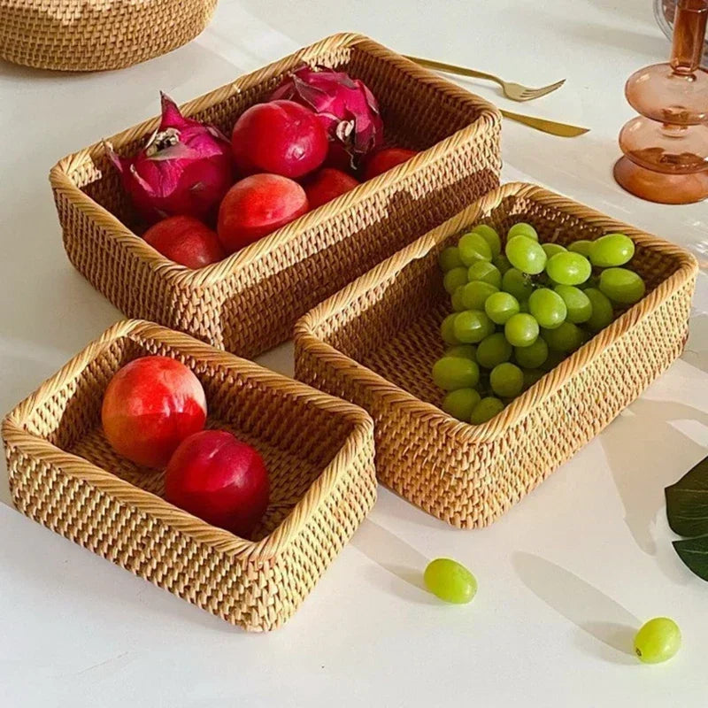 Handwoven Rattan Storage Basket